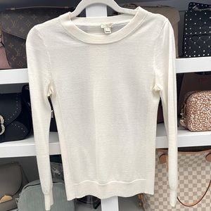 Ivory Wool Blend Pullover Sweater